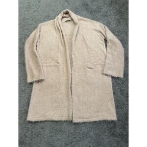 Lush OVERSIZED Cardigan Sweater Long Sleeve fUZZY COZY Pockets Pink NEW small